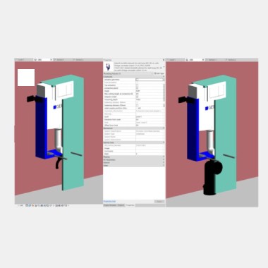 Ansicht des Anschlussbogens und Adapteranschluss direkt im Eigenschaftsfenster