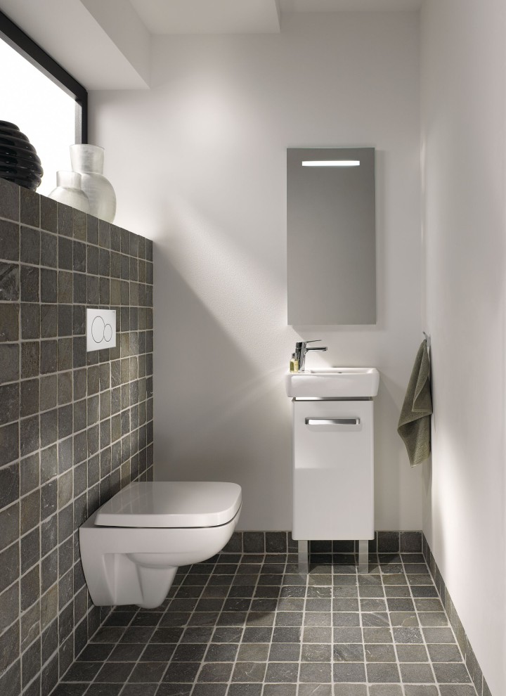 Geberit Renova Gäste-WC mit Waschplatz, Unterschrank und WC