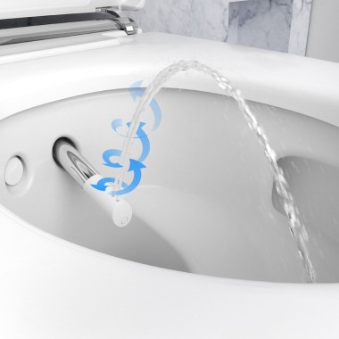 Geberit AquaClean Mera mit Whirspray und TurboFlush Funktion. ((c) Geberit)