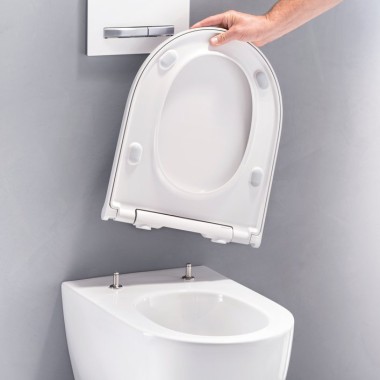 Gebreit One WC mit abnehmbarem Deckel und Sitzring Gebreit One WC mit abnehmbarem Deckel und Sitzring
