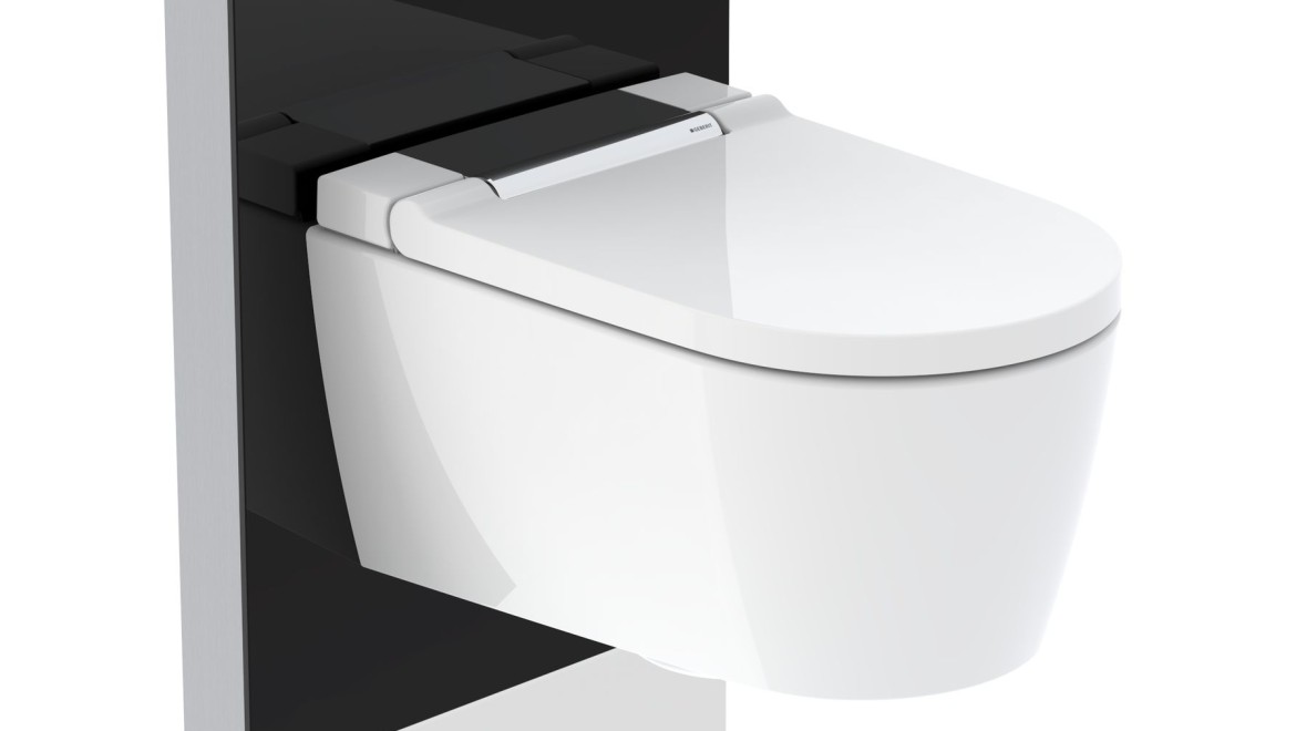 Geberit Monolith Plus Sanitärmodul mit Dusch-WC Geberit AquaClean Sela Chrom glänzend