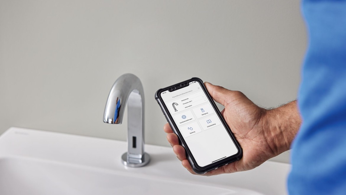 Geberit Waschtischarmatur über Geberit Control App einstellen