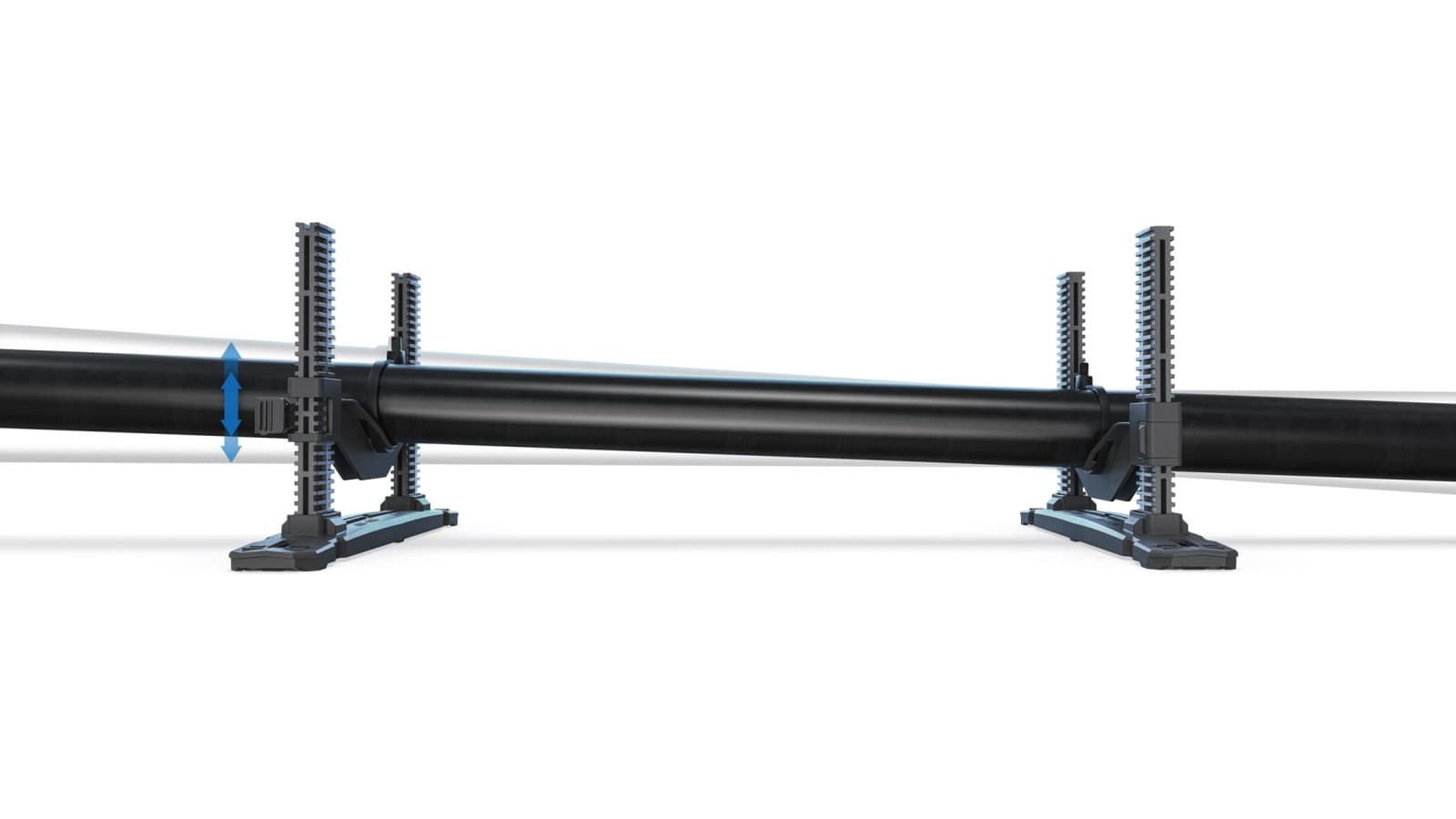 Einfache Einstellung des notwendigen Gefälles Einfache Einstellung des notwendigen Gefälles